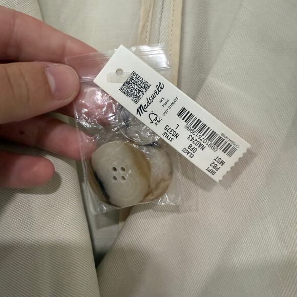 NWT Madewell Belted Trench Coat in Drapey Twill Muted Stone Chic Size Large - Picture 7 of 7